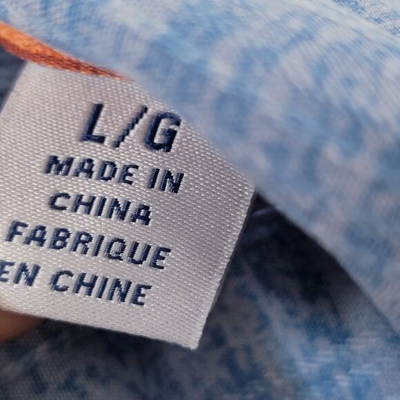 Tommy Bahama Blue Silk Turkish Sea‎ Bloom Adrift Floral Button Front Shirt Large - Picture 14 of 16